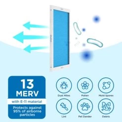 Default 33 Medify Air 20x20x1 Filter - MERV 13 - E11 Media - Air Cleaning (2-Pack) - Pleated HVAC AC Furnace Air Filters Replacement - Actual Size: 19.69 X 19.69 X 0.75 Inches (MERV 13, 2-Pack)