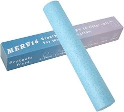MERV 16 Filter Material, Filter Mask Insert Triple Layered Protection Nonwoven Polypropylene & Nanofiber, Efficiency Breathable DIY Design Media Roll, Easy To Cut Any Size