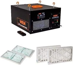 WEN 3410 3-Speed Remote-Controlled Air Filtration System & Activated Carbon Air Filters, 5-Micron Inner Filter For 400 CFM Air Filtration Systems, Two Pack & Woodworking Air Filters, Two Pack -Air Filter Sales 417g4qLsiCL. AC