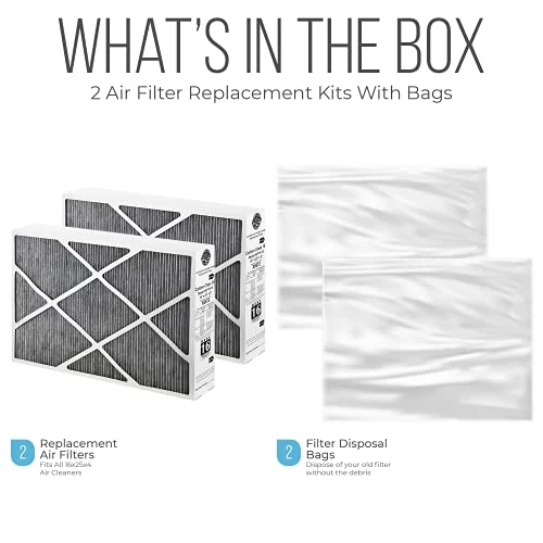 Lennox 16x25x5 Furnace Filter, X6672 Filter Replacement, Merv 16 Carbon Clean Filter Media With Homequip Disposal Bag 2-Pack (Actual Size: 15.8 X 24.8 X 4.3 Inches) 5 Lennox 16x25x5 Furnace Filter, X6672 Filter Replacement, Merv 16 Carbon Clean Filter Media With Homequip Disposal Bag 2-Pack (Actual Size: 15.8 X 24.8 X 4.3 Inches) - Image 4