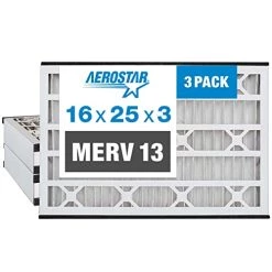 Aerostar 16x25x3 MERV 11 Pleated Replacement Air Filter For Trion Air Bear 229990-101, 3 Pack (Actual Size: 15 3/4"x24 1/4"x3"), AC Furnace Filters -Air Filter Sales 41M9F460y9L