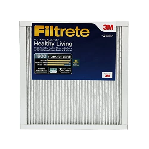Filtrete 14x14x1 Air Filter, MPR 1900, MERV 13, Healthy Living Ultimate Allergen 3-Month Pleated 1-Inch Air Filters, 2 Filters 3 Filtrete 14x14x1 Air Filter, MPR 1900, MERV 13, Healthy Living Ultimate Allergen 3-Month Pleated 1-Inch Air Filters, 2 Filters