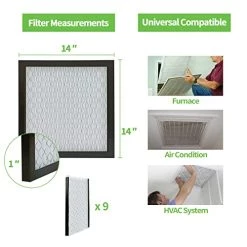 RSFDIYA Air Filter 14x14x1, 9 Pack AC Furnace Air Filters MERV8 MPR 600, 1x Reusable Frame+9 X Filter Medias, HVAC Filters, Deep Pleated Air Cleaner, Breathe Safer Home And Office Environments 14 RSFDIYA Air Filter 14x14x1, 9 Pack AC Furnace Air Filters MERV8 MPR 600, 1x Reusable Frame+9 X Filter Medias, HVAC Filters, Deep Pleated Air Cleaner, Breathe Safer Home And Office Environments -Air Filter Sales 41bgPSdiMhL