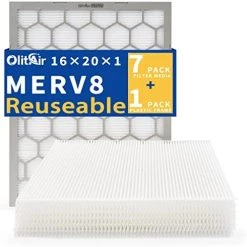 OlitAir 16x25x1 MERV 8 Air Filter,AC Furnace Air Filter,Reusable ABS Plastic Frame, 7 Pack Replaceable Filter Media (Actual Size: 15 3/4" X 24 3/4" X 3/4") 21 OlitAir 16x25x1 MERV 8 Air Filter,AC Furnace Air Filter,Reusable ABS Plastic Frame, 7 Pack Replaceable Filter Media (Actual Size: 15 3/4" X 24 3/4" X 3/4") -Air Filter Sales 41hekXubtL. AC