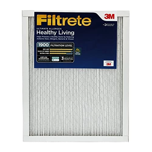 Filtrete 14x20x1 Air Filter, MPR 1900, MERV 13, Healthy Living Ultimate Allergen 3-Month Pleated 1-Inch Air Filters, 2 Filters 3 Filtrete 14x20x1 Air Filter, MPR 1900, MERV 13, Healthy Living Ultimate Allergen 3-Month Pleated 1-Inch Air Filters, 2 Filters