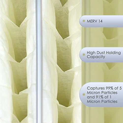 Synthetic Pocket Air Filter MERV 14 Replacement Air Filter 3 Inner Bag Filter For 750-ER Air-Tech HP Jet AFS-1000B AFS-1000C, Compatible With JDS 14003 Powermatic 1791082 JET 708733, 24"*12"*12", 2PCS 6 Synthetic Pocket Air Filter MERV 14 Replacement Air Filter 3 Inner Bag Filter For 750-ER Air-Tech HP Jet AFS-1000B AFS-1000C, Compatible With JDS 14003 Powermatic 1791082 JET 708733, 24"*12"*12", 2PCS - Image 4