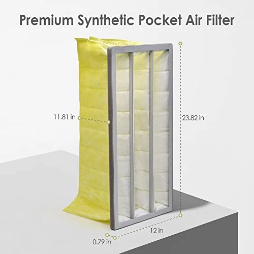 Synthetic Pocket Air Filter MERV 14 Replacement Air Filter 3 Inner Bag Filter For 750-ER Air-Tech HP Jet AFS-1000B AFS-1000C, Compatible With JDS 14003 Powermatic 1791082 JET 708733, 24"*12"*12", 2PCS 4 Synthetic Pocket Air Filter MERV 14 Replacement Air Filter 3 Inner Bag Filter For 750-ER Air-Tech HP Jet AFS-1000B AFS-1000C, Compatible With JDS 14003 Powermatic 1791082 JET 708733, 24"*12"*12", 2PCS - Image 2