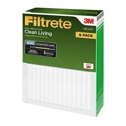 Filtrete Clean Living Dust Reduction AC Furnace Air Filter, MPR 600, 20 X 20 X 1-Inches, 6-Pack