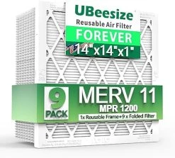 UBeesize Reusable 14x20x1 Air Filter,Upgrade AC/HVAC/Furnace Filter,MERV 8,MPR 700,Easy To Close/Open,1xReusable ABS Frame+6xReplaceable Filter(Actual Size: 13.78"x19.69"x0.95") 23 UBeesize Reusable 14x20x1 Air Filter,Upgrade AC/HVAC/Furnace Filter,MERV 8,MPR 700,Easy To Close/Open,1xReusable ABS Frame+6xReplaceable Filter(Actual Size: 13.78"x19.69"x0.95") -Air Filter Sales 51 4KEpZCwL. AC