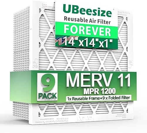 UBeesize Reusable 14x20x1 Air Filter,Upgrade AC/HVAC/Furnace Filter,MERV 8,MPR 700,Easy To Close/Open,1xReusable ABS Frame+6xReplaceable Filter(Actual Size: 13.78"x19.69"x0.95") 11 UBeesize Reusable 14x20x1 Air Filter,Upgrade AC/HVAC/Furnace Filter,MERV 8,MPR 700,Easy To Close/Open,1xReusable ABS Frame+6xReplaceable Filter(Actual Size: 13.78"x19.69"x0.95") - Image 9