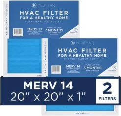 Medify Air 20x20x1 Filter - MERV 13 - E11 Media - Air Cleaning (2-Pack) - Pleated HVAC AC Furnace Air Filters Replacement - Actual Size: 19.69 X 19.69 X 0.75 Inches (MERV 13, 2-Pack) 14 Medify Air 20x20x1 Filter - MERV 13 - E11 Media - Air Cleaning (2-Pack) - Pleated HVAC AC Furnace Air Filters Replacement - Actual Size: 19.69 X 19.69 X 0.75 Inches (MERV 13, 2-Pack) -Air Filter Sales 510i1neLpcL. AC
