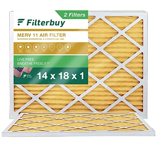 Filterbuy 14x18x1 Air Filter MERV 11 Allergen Defense (2-Pack), Pleated HVAC AC Furnace Air Filters Replacement (Actual Size: 13.50 X 17.50 X 0.75 Inches) 3 Filterbuy 14x18x1 Air Filter MERV 11 Allergen Defense (2-Pack), Pleated HVAC AC Furnace Air Filters Replacement (Actual Size: 13.50 X 17.50 X 0.75 Inches)