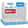 Aerostar 16x20x1 MERV 11 Pleated Air Filter, AC Furnace Air Filter, 4 Pack (Actual Size: 15 3/4"x19 3/4"x3/4") 2 Aerostar 16x20x1 MERV 11 Pleated Air Filter, AC Furnace Air Filter, 4 Pack (Actual Size: 15 3/4"x19 3/4"x3/4") -Air Filter Sales 513RLa9zPzL
