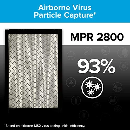 Filtrete 20x20x1 Air Filter, MPR 2800, MERV 14, Healthy Living Ultrafine Particle Reduction 3-Month Pleated 1-Inch Air Filters, 2 Filters 4 Filtrete 20x20x1 Air Filter, MPR 2800, MERV 14, Healthy Living Ultrafine Particle Reduction 3-Month Pleated 1-Inch Air Filters, 2 Filters - Image 2