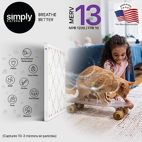 Simply By MervFilters, 16x20x1 Air Filter, MERV 13, MPR 1500, AC Furnace Air Filter, 6 Pack 4 Simply By MervFilters, 16x20x1 Air Filter, MERV 13, MPR 1500, AC Furnace Air Filter, 6 Pack - Image 2