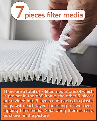 OlitAir 16x25x1 MERV 8 Air Filter,AC Furnace Air Filter,Reusable ABS Plastic Frame, 7 Pack Replaceable Filter Media (Actual Size: 15 3/4" X 24 3/4" X 3/4") 3 OlitAir 16x25x1 MERV 8 Air Filter,AC Furnace Air Filter,Reusable ABS Plastic Frame, 7 Pack Replaceable Filter Media (Actual Size: 15 3/4" X 24 3/4" X 3/4") - Image 2