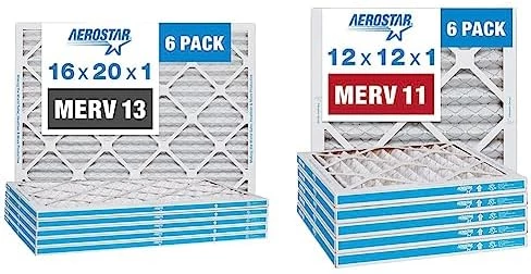 Aerostar 16x20x1 MERV 13 Pleated Air Filter, AC Furnace Air Filter, 6 Pack (Actual Size: 15 3/4"x 19 3/4" X 3/4") 6 Aerostar 16x20x1 MERV 13 Pleated Air Filter, AC Furnace Air Filter, 6 Pack (Actual Size: 15 3/4"x 19 3/4" X 3/4") - Image 4