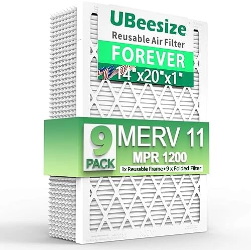 UBeesize Reusable 14x20x1 Air Filter,Upgrade AC/HVAC/Furnace Filter,MERV 8,MPR 700,Easy To Close/Open,1xReusable ABS Frame+6xReplaceable Filter(Actual Size: 13.78"x19.69"x0.95") 13 UBeesize Reusable 14x20x1 Air Filter,Upgrade AC/HVAC/Furnace Filter,MERV 8,MPR 700,Easy To Close/Open,1xReusable ABS Frame+6xReplaceable Filter(Actual Size: 13.78"x19.69"x0.95") - Image 11