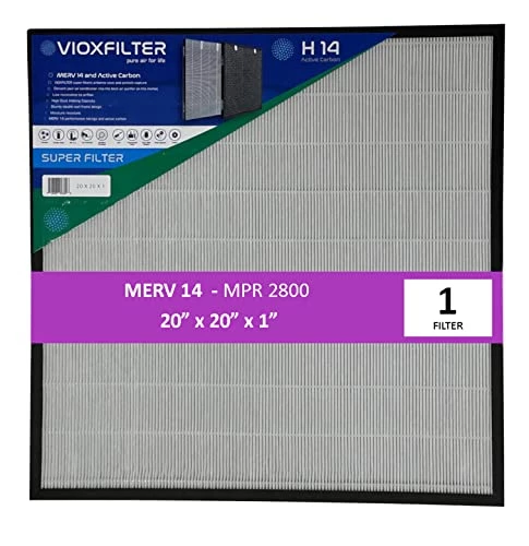 Vioxfilter H14AF20201 Pack Of 1 MERV 14 Pleated 20x20x1 AC Furnace Air Filter; Low Resistance To Air Flow; Filters Air From A/C 3 Vioxfilter H14AF20201 Pack Of 1 MERV 14 Pleated 20x20x1 AC Furnace Air Filter; Low Resistance To Air Flow; Filters Air From A/C