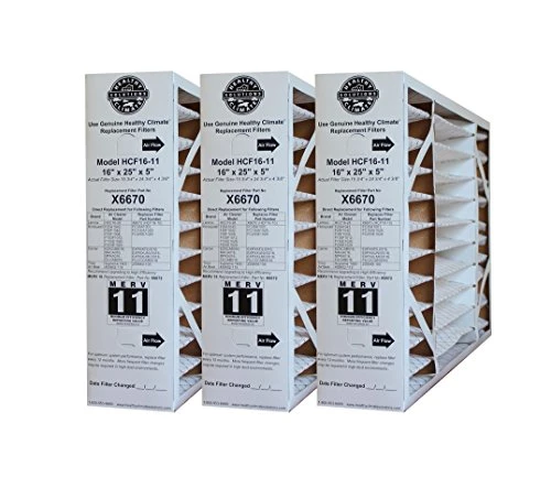 Lennox X6670 MERV 11 Box Replacement Filter Also For Honeywell, 16" H X 25" L X 5" W (3-Pack) 3 Lennox X6670 MERV 11 Box Replacement Filter Also For Honeywell, 16" H X 25" L X 5" W (3-Pack)