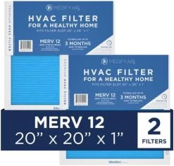Medify Air 20x20x1 Filter - MERV 13 - E11 Media - Air Cleaning (2-Pack) - Pleated HVAC AC Furnace Air Filters Replacement - Actual Size: 19.69 X 19.69 X 0.75 Inches (MERV 13, 2-Pack) 13 Medify Air 20x20x1 Filter - MERV 13 - E11 Media - Air Cleaning (2-Pack) - Pleated HVAC AC Furnace Air Filters Replacement - Actual Size: 19.69 X 19.69 X 0.75 Inches (MERV 13, 2-Pack) -Air Filter Sales 51CmzFXPokL. AC
