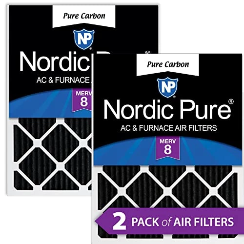 Nordic Pure 14x25x1 MERV 8 Pleated Pure Carbon Odor Reduction AC Furnace Air Filters 2 Pack 3 Nordic Pure 14x25x1 MERV 8 Pleated Pure Carbon Odor Reduction AC Furnace Air Filters 2 Pack