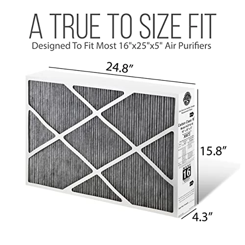 Lennox 16x25x5 Furnace Filter, X6672 Filter Replacement, Merv 16 Carbon Clean Filter Media With Homequip Disposal Bag 2-Pack (Actual Size: 15.8 X 24.8 X 4.3 Inches) 3 Lennox 16x25x5 Furnace Filter, X6672 Filter Replacement, Merv 16 Carbon Clean Filter Media With Homequip Disposal Bag 2-Pack (Actual Size: 15.8 X 24.8 X 4.3 Inches) - Image 2