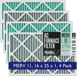 Spearhead [16x25x1, 4-PK] MERV 11 EPA-Registered Odor Defense HVAC AC Furnace Filter W/Rigid Frame, Clog-Free Design, Verified Efficiency & Quiet Filtration -Air Filter Sales 51FkBPrwNEL. AC