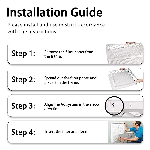 14x14x1 Air Filter,MERV 8 Pleated Air Filter,AC Furnace Air Filter,Reusable ABS Plastic Frame (1 Frame + 9 Filters MERV8, 14x14x1) 7 14x14x1 Air Filter,MERV 8 Pleated Air Filter,AC Furnace Air Filter,Reusable ABS Plastic Frame (1 Frame + 9 Filters MERV8, 14x14x1) - Image 5