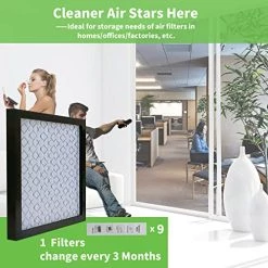 RSFDIYA Air Filter 14x14x1, 9 Pack AC Furnace Air Filters MERV8 MPR 600, 1x Reusable Frame+9 X Filter Medias, HVAC Filters, Deep Pleated Air Cleaner, Breathe Safer Home And Office Environments 15 RSFDIYA Air Filter 14x14x1, 9 Pack AC Furnace Air Filters MERV8 MPR 600, 1x Reusable Frame+9 X Filter Medias, HVAC Filters, Deep Pleated Air Cleaner, Breathe Safer Home And Office Environments -Air Filter Sales 51GdaFXYESL
