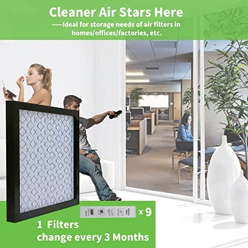 RSFDIYA Air Filter 14x14x1, 9 Pack AC Furnace Air Filters MERV8 MPR 600, 1x Reusable Frame+9 X Filter Medias, HVAC Filters, Deep Pleated Air Cleaner, Breathe Safer Home And Office Environments 8 RSFDIYA Air Filter 14x14x1, 9 Pack AC Furnace Air Filters MERV8 MPR 600, 1x Reusable Frame+9 X Filter Medias, HVAC Filters, Deep Pleated Air Cleaner, Breathe Safer Home And Office Environments - Image 6