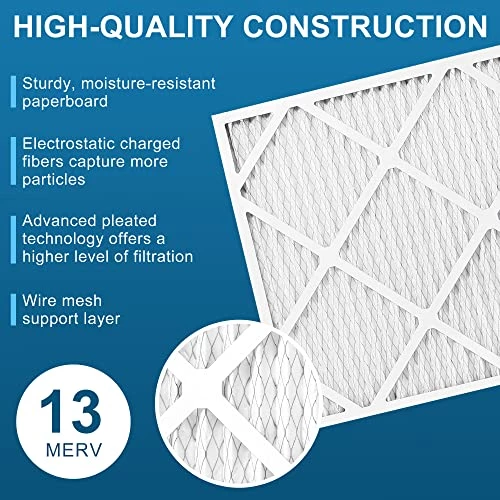 LotFancy 20x25x1 Air Filters, MERV 13 AC Furnace Filters, 6 Pack Pleated Air Conditioner HVAC Filters (Actual Size: 19.75 X 24.75 X 0.75 Inches) 5 LotFancy 20x25x1 Air Filters, MERV 13 AC Furnace Filters, 6 Pack Pleated Air Conditioner HVAC Filters (Actual Size: 19.75 X 24.75 X 0.75 Inches) - Image 4