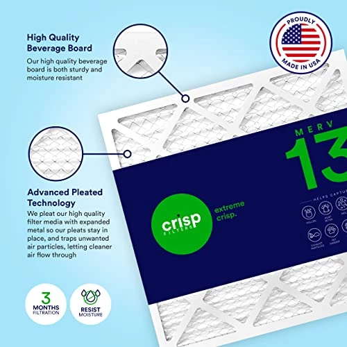 Crisp Filters, 14x24x1 Air Filter, MERV 13, MPR 1500, AC Furnace Air Filter, 4-Pack 4 Crisp Filters, 14x24x1 Air Filter, MERV 13, MPR 1500, AC Furnace Air Filter, 4-Pack - Image 2