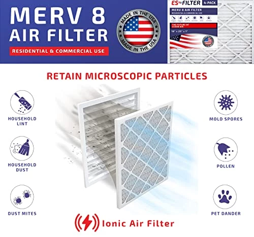 ESfilter 12x24x1 Air Filter MERV 8 Dust Defense, Pleated HVAC AC Furnace Air Filters Replacement (Size: 11.50 X 23.50 X 0.75 Inches) 5 ESfilter 12x24x1 Air Filter MERV 8 Dust Defense, Pleated HVAC AC Furnace Air Filters Replacement (Size: 11.50 X 23.50 X 0.75 Inches) - Image 3