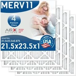 AIRX FILTERS WICKED CLEAN AIR. 21.5x23.5x1 Air Filter MERV 11 Electrostatic Pleated Air Conditioner Filter 4 Pack HVAC AC Furnace Filters