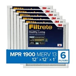 Filtrete 12x12x1 Air Filter, MPR 1900, MERV 13, Healthy Living Ultimate Allergen 3-Month Pleated 1-Inch Air Filters, 6 Filters 7 Filtrete 12x12x1 Air Filter, MPR 1900, MERV 13, Healthy Living Ultimate Allergen 3-Month Pleated 1-Inch Air Filters, 6 Filters -Air Filter Sales 51RGOx7vFtL