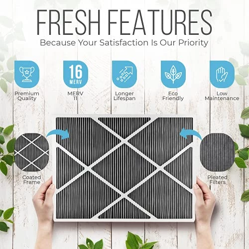 Lennox 16x25x5 Furnace Filter, X6672 Filter Replacement, Merv 16 Carbon Clean Filter Media With Homequip Disposal Bag 2-Pack (Actual Size: 15.8 X 24.8 X 4.3 Inches) 4 Lennox 16x25x5 Furnace Filter, X6672 Filter Replacement, Merv 16 Carbon Clean Filter Media With Homequip Disposal Bag 2-Pack (Actual Size: 15.8 X 24.8 X 4.3 Inches) - Image 3