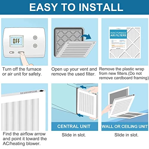 LotFancy 20x25x1 Air Filters, MERV 13 AC Furnace Filters, 6 Pack Pleated Air Conditioner HVAC Filters (Actual Size: 19.75 X 24.75 X 0.75 Inches) 7 LotFancy 20x25x1 Air Filters, MERV 13 AC Furnace Filters, 6 Pack Pleated Air Conditioner HVAC Filters (Actual Size: 19.75 X 24.75 X 0.75 Inches) - Image 6