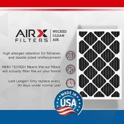 AIRX FILTERS WICKED CLEAN AIR. 16x20x1 Air Filter Odor Eliminator Carbon Filter MERV 8 AC HVAC Furnace Filters 6 Pack