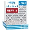 Aerostar 14x14x1 MERV 11 Pleated Air Filter, AC Furnace Air Filter, 4 Pack (Actual Size: 13 3/4"x13 3/4"x3/4") 1 Aerostar 14x14x1 MERV 11 Pleated Air Filter, AC Furnace Air Filter, 4 Pack (Actual Size: 13 3/4"x13 3/4"x3/4") -Air Filter Sales 51VdljCcljL