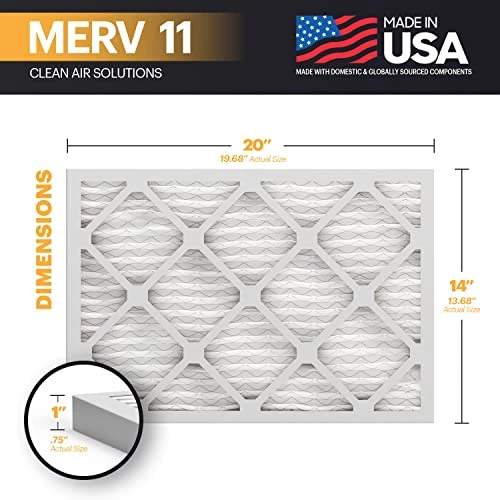 BNX 14x20x1 MERV 11 Air Filter 2 Pack - MADE IN USA - Electrostatic Pleated Air Conditioner HVAC AC Furnace Filters - Removes Dust, Mold, Pollen, Lint, Pet Dander, Smoke, Smog 3 BNX 14x20x1 MERV 11 Air Filter 2 Pack - MADE IN USA - Electrostatic Pleated Air Conditioner HVAC AC Furnace Filters - Removes Dust, Mold, Pollen, Lint, Pet Dander, Smoke, Smog - Image 2