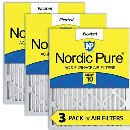 Nordic Pure 16x16x2 MERV 10 Pleated AC Furnace Air Filters 3 Pack 3 Nordic Pure 16x16x2 MERV 10 Pleated AC Furnace Air Filters 3 Pack