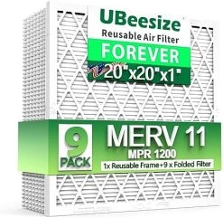 UBeesize Reusable 14x20x1 Air Filter,Upgrade AC/HVAC/Furnace Filter,MERV 8,MPR 700,Easy To Close/Open,1xReusable ABS Frame+6xReplaceable Filter(Actual Size: 13.78"x19.69"x0.95") 24 UBeesize Reusable 14x20x1 Air Filter,Upgrade AC/HVAC/Furnace Filter,MERV 8,MPR 700,Easy To Close/Open,1xReusable ABS Frame+6xReplaceable Filter(Actual Size: 13.78"x19.69"x0.95") -Air Filter Sales 51Z1NgozZlL. AC