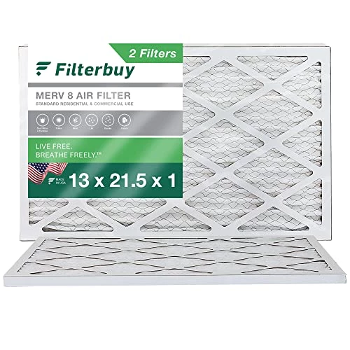 Filterbuy 13x21.5x1 Air Filter MERV 8 Dust Defense (2-Pack), Pleated HVAC AC Furnace Air Filters Replacement (Actual Size: 12.88 X 21.50 X 0.75 Inches) 3 Filterbuy 13x21.5x1 Air Filter MERV 8 Dust Defense (2-Pack), Pleated HVAC AC Furnace Air Filters Replacement (Actual Size: 12.88 X 21.50 X 0.75 Inches)