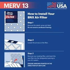 BNX TruFilter 20x25x1 MERV 13 (5-Pack) AC Furnace Air Filter - MADE IN USA - Electrostatic Pleated Air Conditioner HVAC AC Furnace Filters - Removes Pollen, Mold, Bacteria, Smoke 11 BNX TruFilter 20x25x1 MERV 13 (5-Pack) AC Furnace Air Filter - MADE IN USA - Electrostatic Pleated Air Conditioner HVAC AC Furnace Filters - Removes Pollen, Mold, Bacteria, Smoke -Air Filter Sales 51b2fOaPx0L