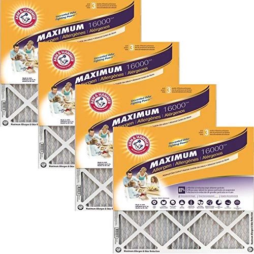 Arm & Hammer Max Allergen & Odor Reduction 14x14x1 Air And Furnace Filter, MERV 11, 4-Pack 4 Arm & Hammer Max Allergen & Odor Reduction 14x14x1 Air And Furnace Filter, MERV 11, 4-Pack - Image 2