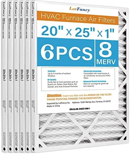 LotFancy 20x25x1 Air Filters, MERV 13 AC Furnace Filters, 6 Pack Pleated Air Conditioner HVAC Filters (Actual Size: 19.75 X 24.75 X 0.75 Inches) 13 LotFancy 20x25x1 Air Filters, MERV 13 AC Furnace Filters, 6 Pack Pleated Air Conditioner HVAC Filters (Actual Size: 19.75 X 24.75 X 0.75 Inches) - Image 12
