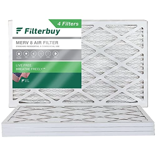 Filterbuy 17x25x1 Air Filter MERV 8 Dust Defense (4-Pack), Pleated HVAC AC Furnace Air Filters Replacement (Actual Size: 16.50 X 24.50 X 0.75 Inches) 3 Filterbuy 17x25x1 Air Filter MERV 8 Dust Defense (4-Pack), Pleated HVAC AC Furnace Air Filters Replacement (Actual Size: 16.50 X 24.50 X 0.75 Inches)