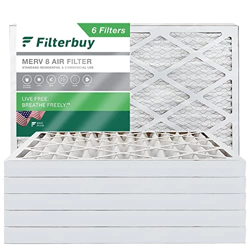Filterbuy 16x25x2 Air Filter MERV 8 Dust Defense (6-Pack), Pleated HVAC AC Furnace Air Filters Replacement (Actual Size: 15.50 X 24.50 X 1.75 Inches) 2 Filterbuy 16x25x2 Air Filter MERV 8 Dust Defense (6-Pack), Pleated HVAC AC Furnace Air Filters Replacement (Actual Size: 15.50 X 24.50 X 1.75 Inches)