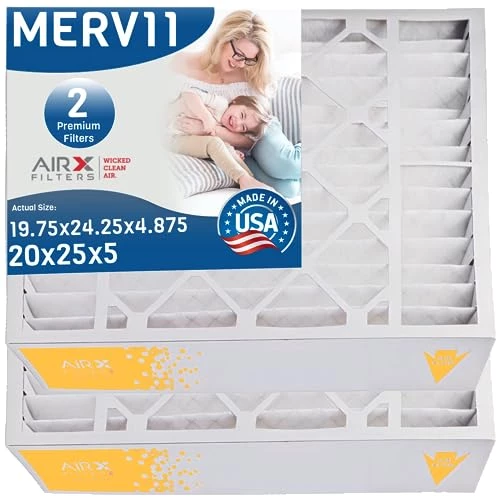AIRX FILTERS WICKED CLEAN AIR. 20x25x5 Air Filter MERV 11 Compatible With Ultravation 91-006 Furnace Filter 2 Pack 3 AIRX FILTERS WICKED CLEAN AIR. 20x25x5 Air Filter MERV 11 Compatible With Ultravation 91-006 Furnace Filter 2 Pack